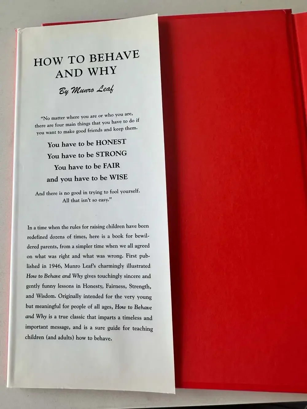 How to Behave and Why by Munro Leaf Hardcover